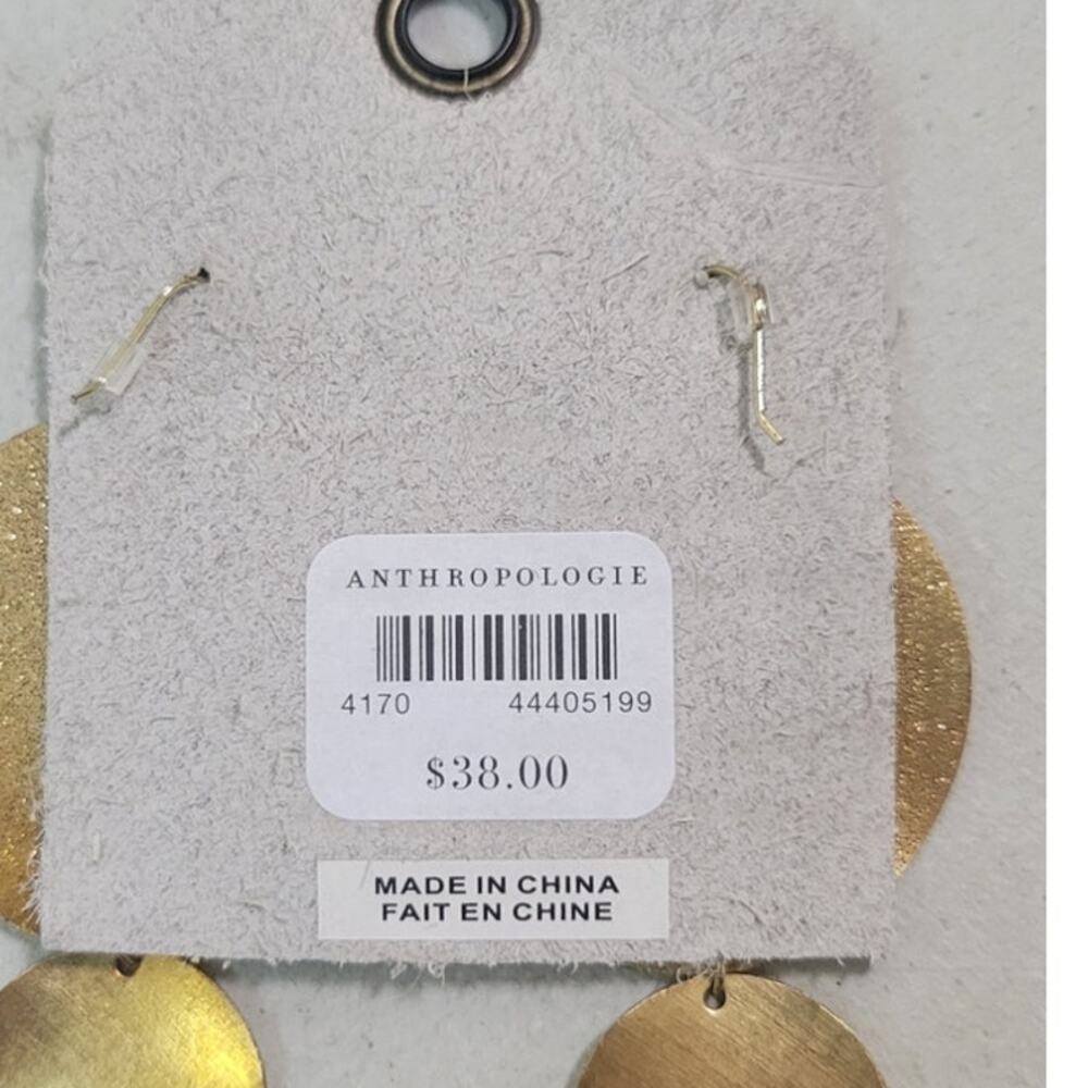 Anthropologie Earrings Gold Round Dangle Earrings NWT Retails $35.00 - Picture 5 of 5